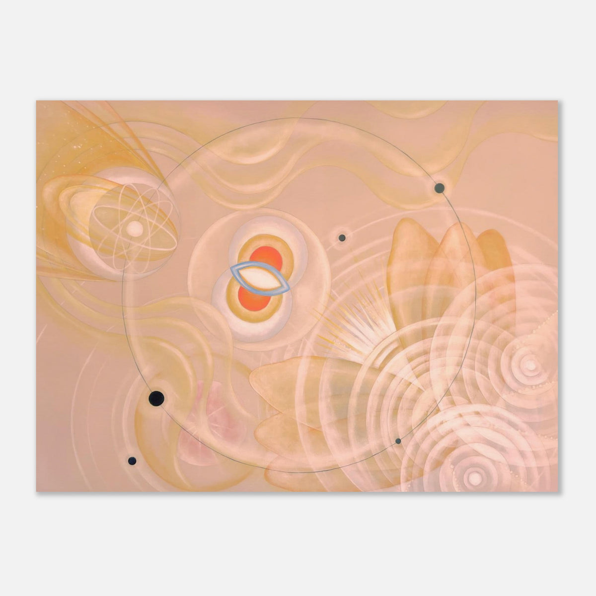 ALUA fine art print by Aigana Gali — peach and orange composition with layered circular and shell-like forms