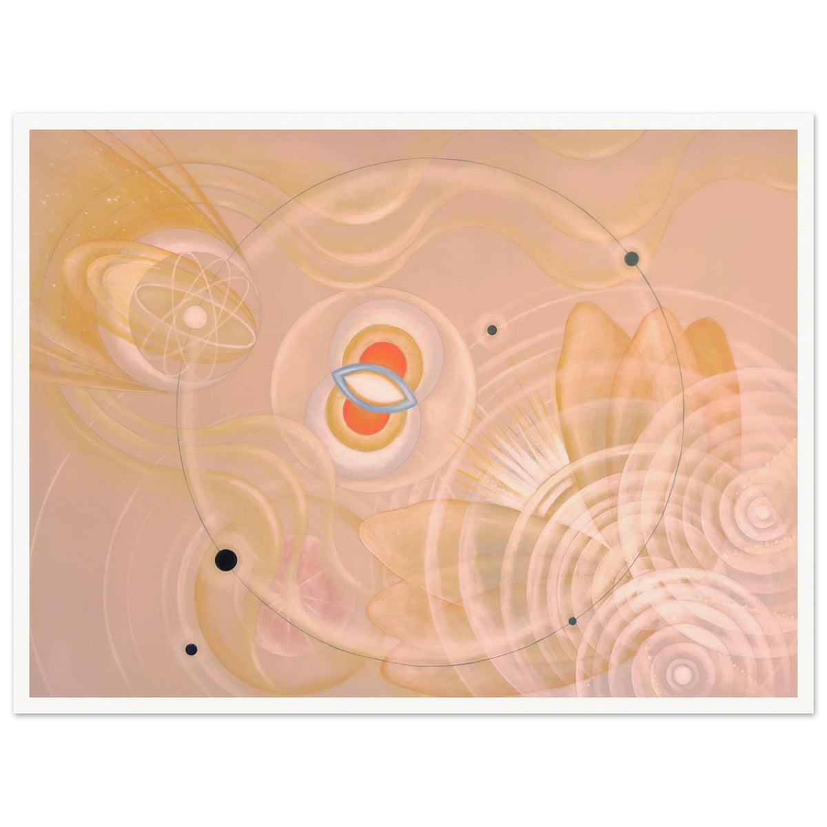 ALUA fine art print by Aigana Gali — peach and orange composition with layered circular and shell-like forms