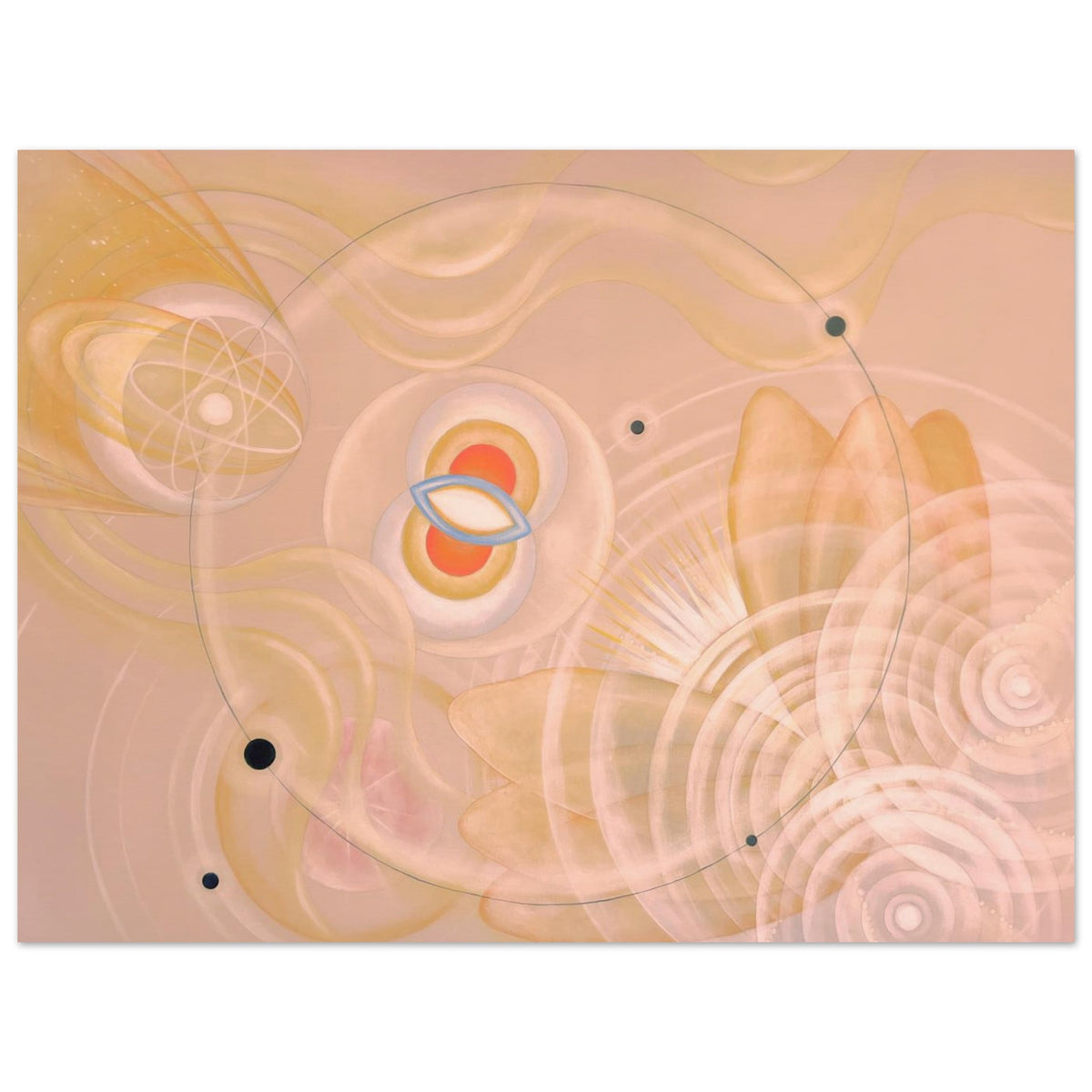 ALUA fine art print by Aigana Gali — peach and orange composition with layered circular and shell-like forms