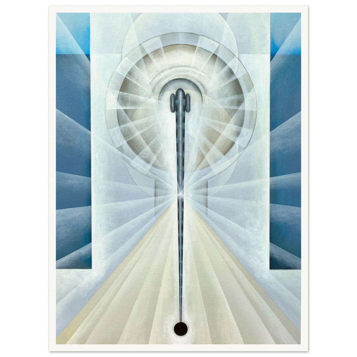 TEMIR fine art print by Aigana Gali — pale blue-grey and black composition exploring structure and endurance