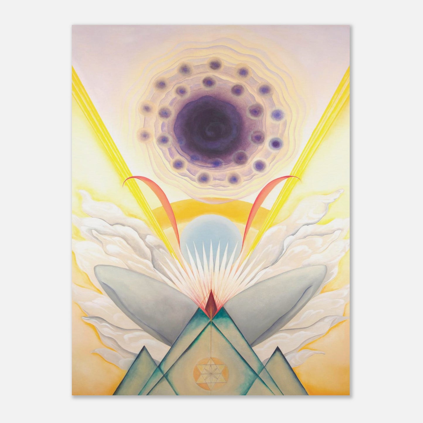 NAR. MEDITATOR II fine art print by Aigana Gali — purple, gold, and teal composition on themes of meditation and prayer