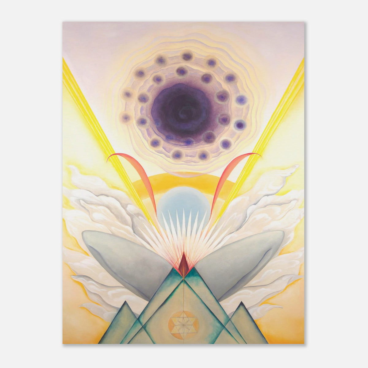 NAR. MEDITATOR II fine art print by Aigana Gali — purple, gold, and teal composition on themes of meditation and prayer