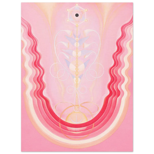ALGYZ fine art print by Aigana Gali — pink and coral composition with wave-like arching forms