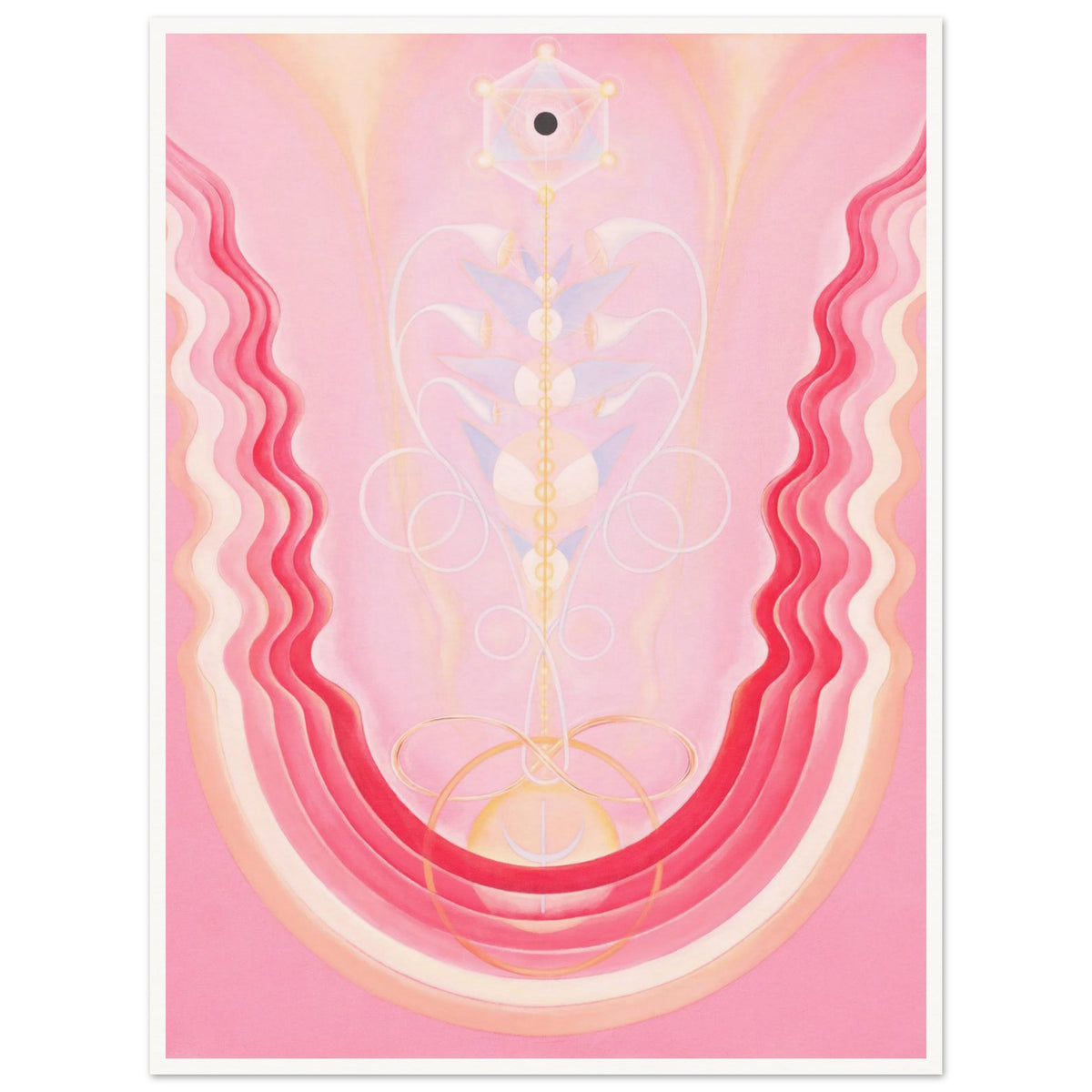 ALGYZ fine art print by Aigana Gali — pink and coral composition with wave-like arching forms