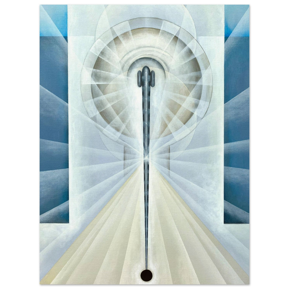 TEMIR fine art print by Aigana Gali — pale blue-grey and black composition exploring structure and endurance