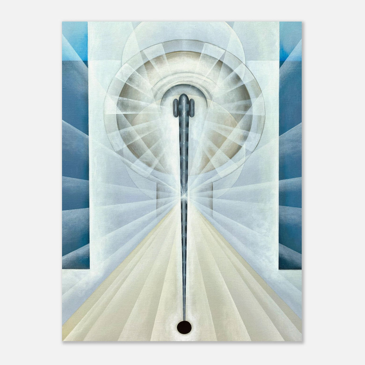 TEMIR fine art print by Aigana Gali — pale blue-grey and black composition exploring structure and endurance