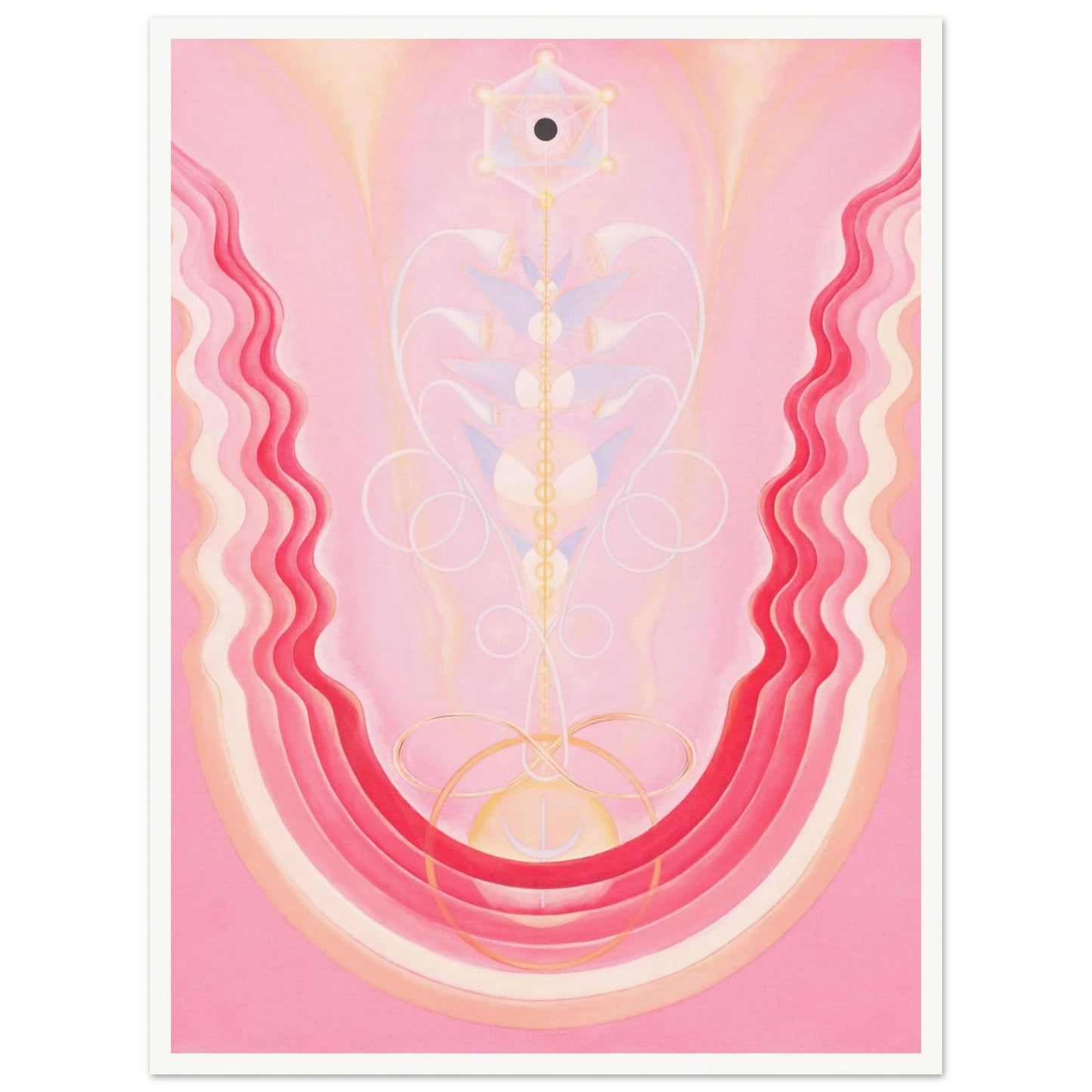 ALGYZ fine art print by Aigana Gali — pink and coral composition with wave-like arching forms