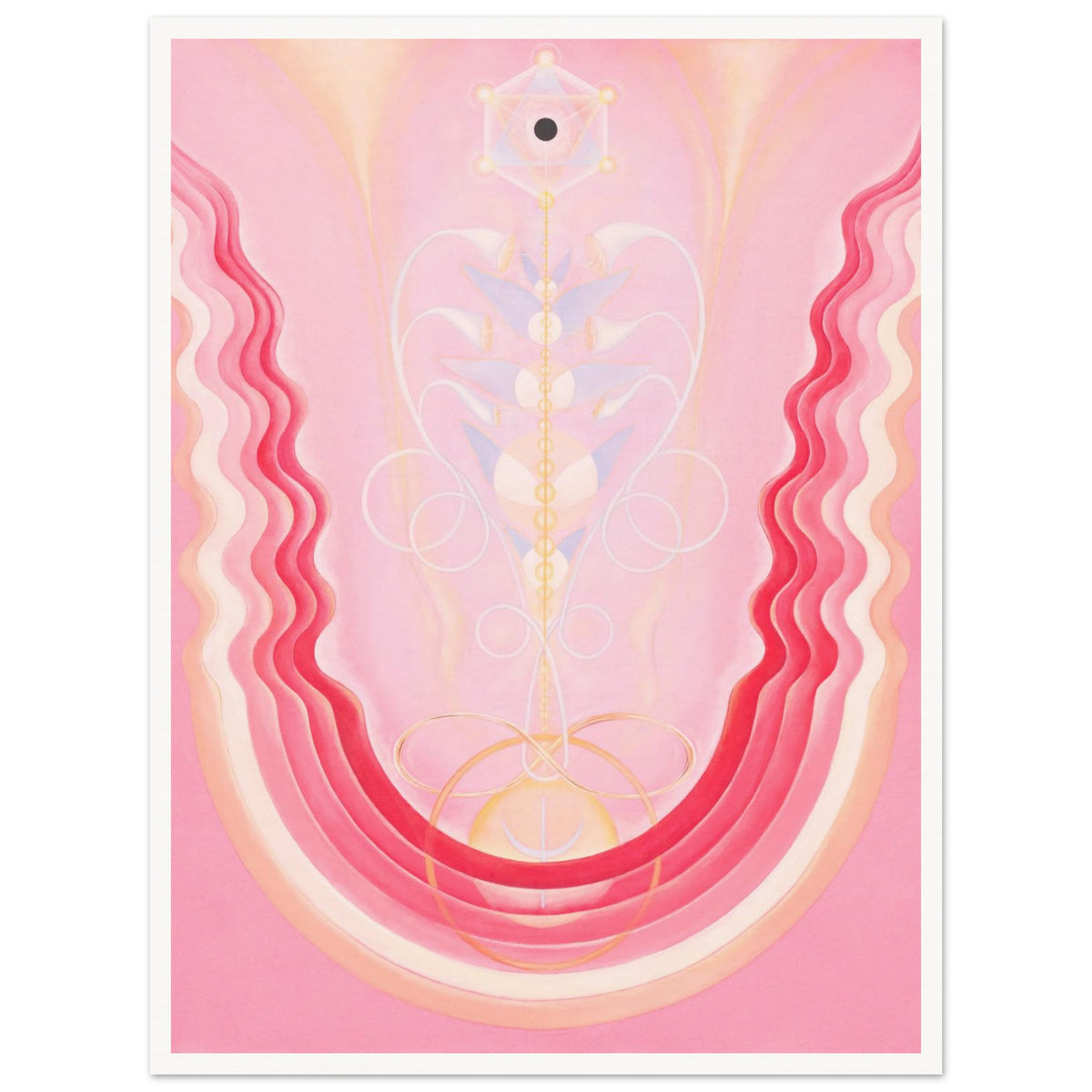 ALGYZ fine art print by Aigana Gali — pink and coral composition with wave-like arching forms