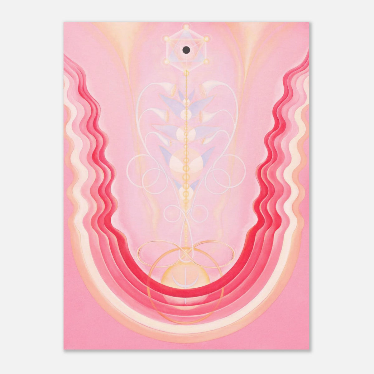ALGYZ fine art print by Aigana Gali — pink and coral composition with wave-like arching forms