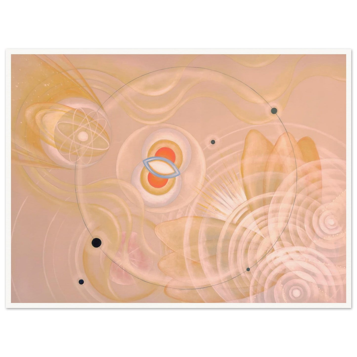 ALUA fine art print by Aigana Gali — peach and orange composition with layered circular and shell-like forms