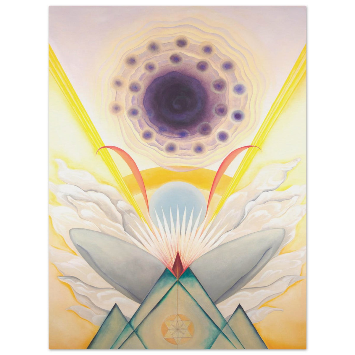 NAR. MEDITATOR II fine art print by Aigana Gali — purple, gold, and teal composition on themes of meditation and prayer